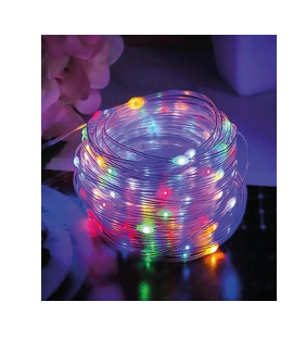 GUIRNALDA DE 30 METROS CON LUCES 300 LED DE COLORES (100 PZAS)
